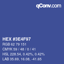 Color code: HEX #3E4F97 | qconv.com