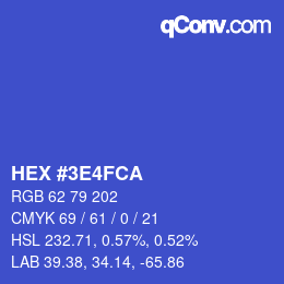 Color code: HEX #3E4FCA | qconv.com