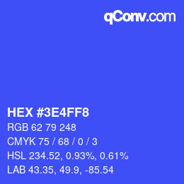 カラーコード: HEX #3E4FF8 | qconv.com