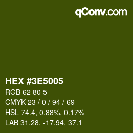 Color code: HEX #3E5005 | qconv.com