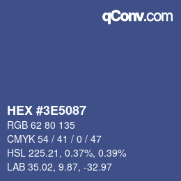 Color code: HEX #3E5087 | qconv.com