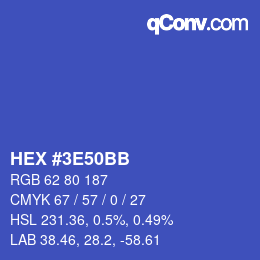 Color code: HEX #3E50BB | qconv.com