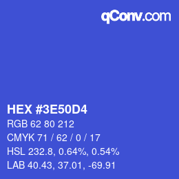 Color code: HEX #3E50D4 | qconv.com