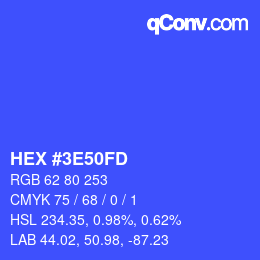 Color code: HEX #3E50FD | qconv.com