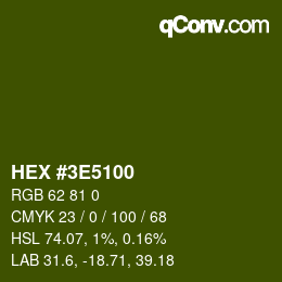 Color code: HEX #3E5100 | qconv.com