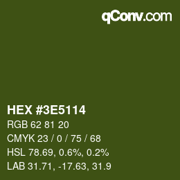 Color code: HEX #3E5114 | qconv.com