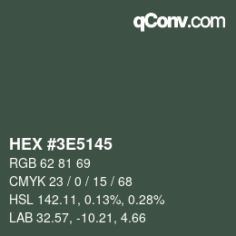 Color code: HEX #3E5145 | qconv.com