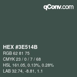 Código de color: HEX #3E514B | qconv.com