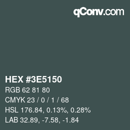Código de color: HEX #3E5150 | qconv.com
