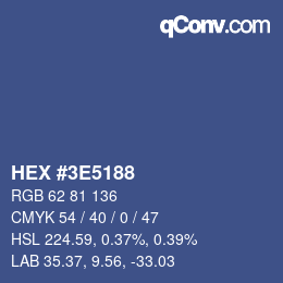 Color code: HEX #3E5188 | qconv.com