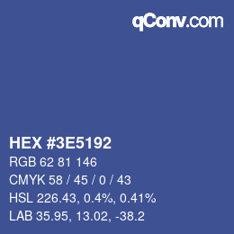 Color code: HEX #3E5192 | qconv.com