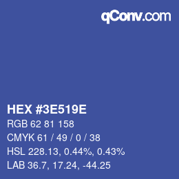 Color code: HEX #3E519E | qconv.com