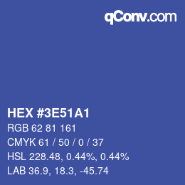 Color code: HEX #3E51A1 | qconv.com