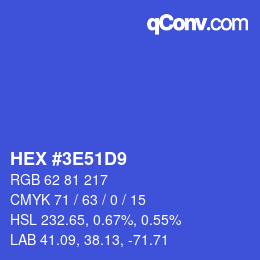 カラーコード: HEX #3E51D9 | qconv.com