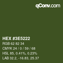 Color code: HEX #3E5222 | qconv.com
