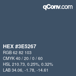Color code: HEX #3E5267 | qconv.com
