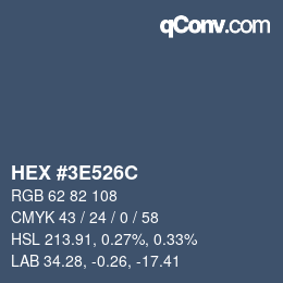 Color code: HEX #3E526C | qconv.com