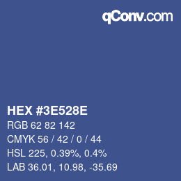 Color code: HEX #3E528E | qconv.com