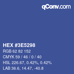 Color code: HEX #3E5298 | qconv.com