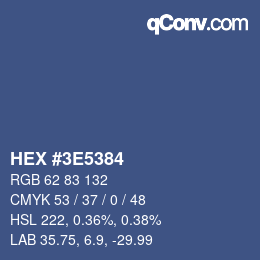 Color code: HEX #3E5384 | qconv.com
