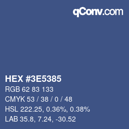 Código de color: HEX #3E5385 | qconv.com