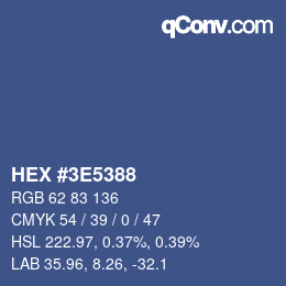 Color code: HEX #3E5388 | qconv.com