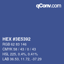 Color code: HEX #3E5392 | qconv.com