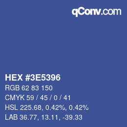 Color code: HEX #3E5396 | qconv.com