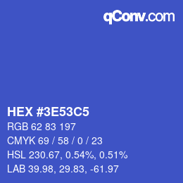 Color code: HEX #3E53C5 | qconv.com