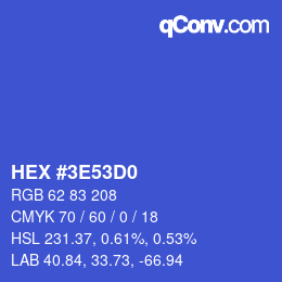 Color code: HEX #3E53D0 | qconv.com