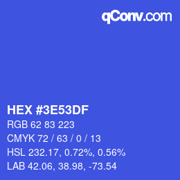 Color code: HEX #3E53DF | qconv.com