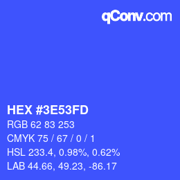 Color code: HEX #3E53FD | qconv.com