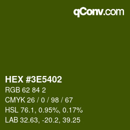 Color code: HEX #3E5402 | qconv.com