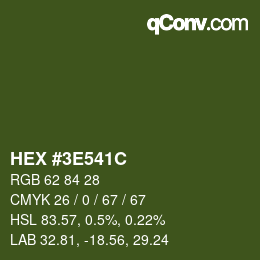 Color code: HEX #3E541C | qconv.com