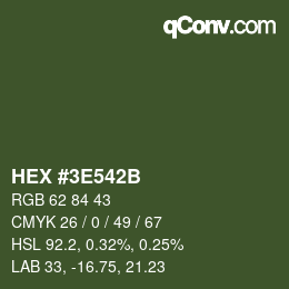 Código de color: HEX #3E542B | qconv.com