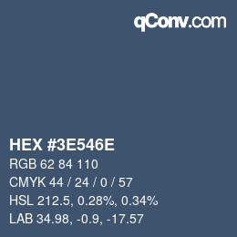 Color code: HEX #3E546E | qconv.com