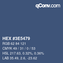 Color code: HEX #3E5479 | qconv.com