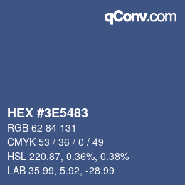 Color code: HEX #3E5483 | qconv.com