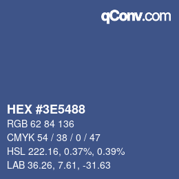 Color code: HEX #3E5488 | qconv.com