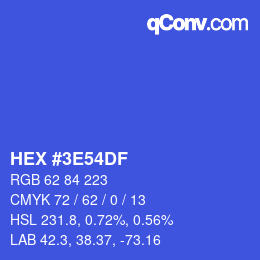 Color code: HEX #3E54DF | qconv.com