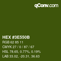 Color code: HEX #3E550B | qconv.com