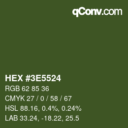 Color code: HEX #3E5524 | qconv.com