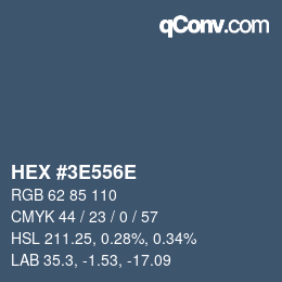 Color code: HEX #3E556E | qconv.com