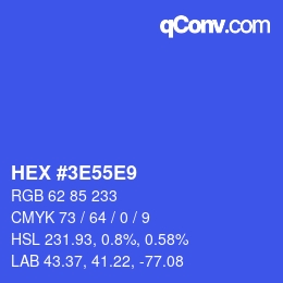 Color code: HEX #3E55E9 | qconv.com