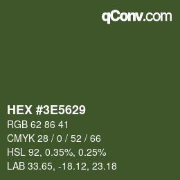 Color code: HEX #3E5629 | qconv.com