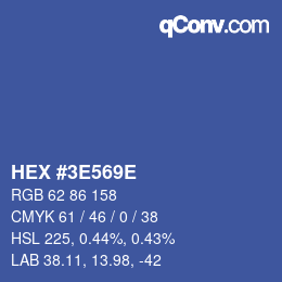 Color code: HEX #3E569E | qconv.com