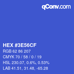 Color code: HEX #3E56CF | qconv.com