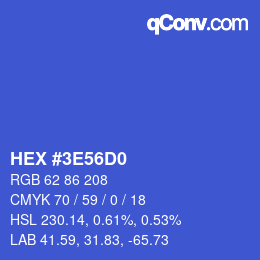 Color code: HEX #3E56D0 | qconv.com