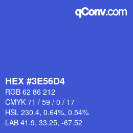 カラーコード: HEX #3E56D4 | qconv.com