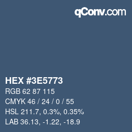 Farbcode: HEX #3E5773 | qconv.com